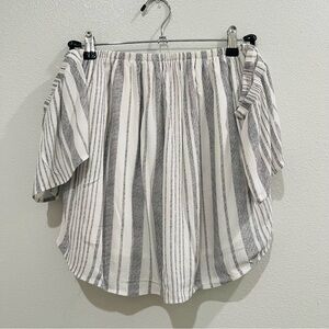 Willow + Root Black and White Striped Top